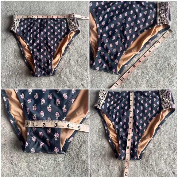 J. Crew Ring Halter Two-Piece Best Buds Floral Bikini Swimsuit Midnight S/M - Picture 15 of 15